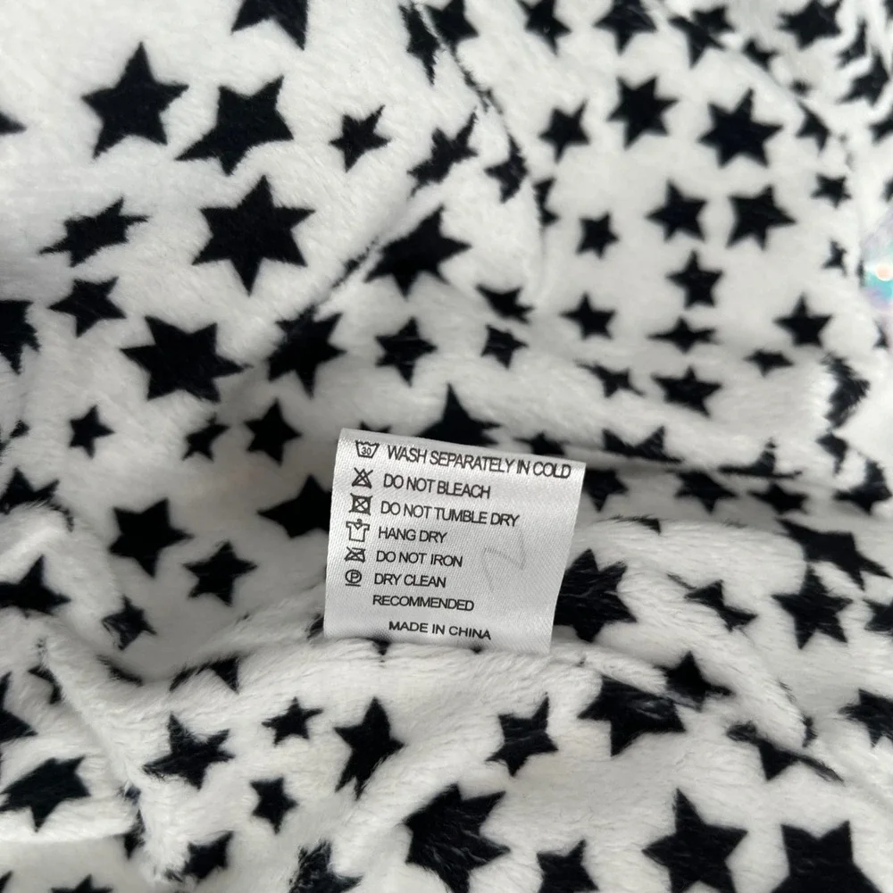 Lola + the Boys Sequins Star Bomber Jacket Kids Large White Iridescent Shimmer